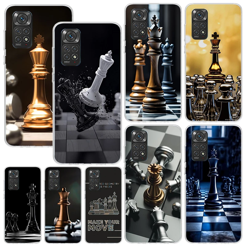 Competitive Chess Game Phone Case For Xiaomi Redmi Note 13 12S 11S 10S 12 11E 10 Pro Plus 11T 9S 9 8T 8 7 Art Fundas Back Cover