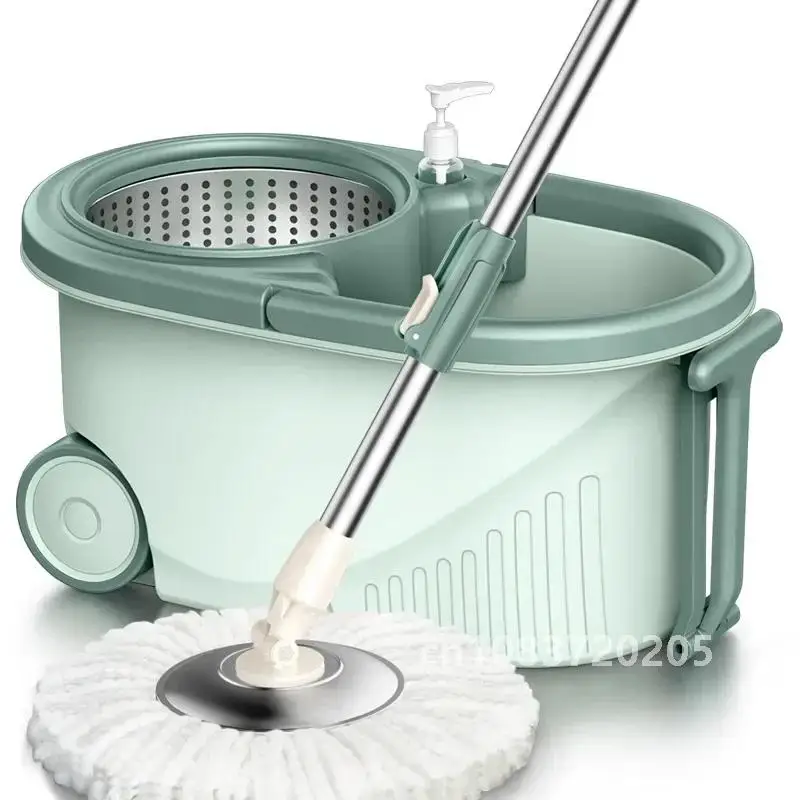 

1set Automatic Rotating /3pcs Mop Replacement Head, Clean Microfiber Tow Bucket Lazy Magic Mop Bucket.