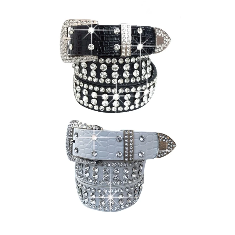 

Bling Belts Women Fashion Cowgirl Western Studded Waistband Belt Dress Belt for Drop shipping