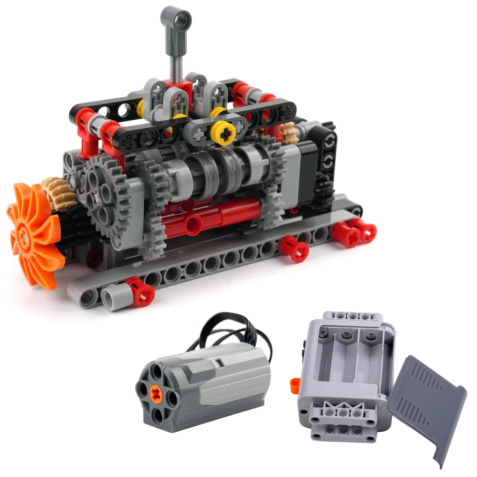 6-Gang-Getriebe-Modellbausatz – MOC Technische Bausteine für DIY-Modellautos – Kompatibles Getriebe-Technikspielzeug mit Zahnrädern