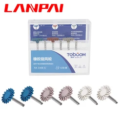 6pcs/box Lanpai Dental Rubber Polisher Composite Resin Polishing Head RA Dentist Tools Dentistry Materails