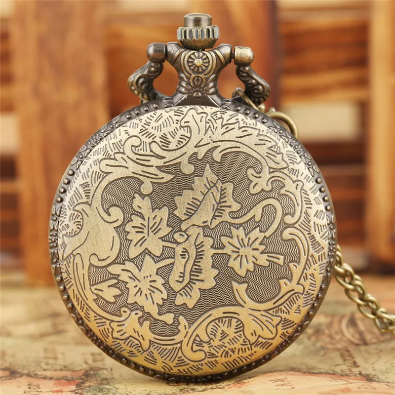 Antieke Retro Indian Mensen Quartz Pocket Watch Ketting Bronzen Horloges Voor Mannen Vrouwen Met Hanger Pijl Accessoire Cadeau Klok