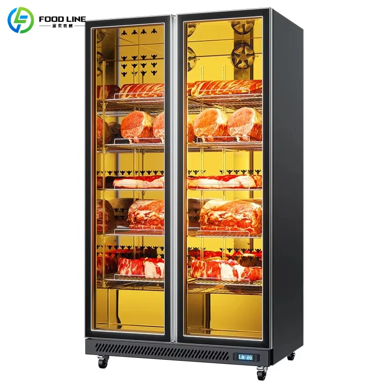Customized Dry Aging Refrigerator Heavy Load Shelf Large Capacity UVC Sterilization Commercial Beef Meat Aging Cabinet