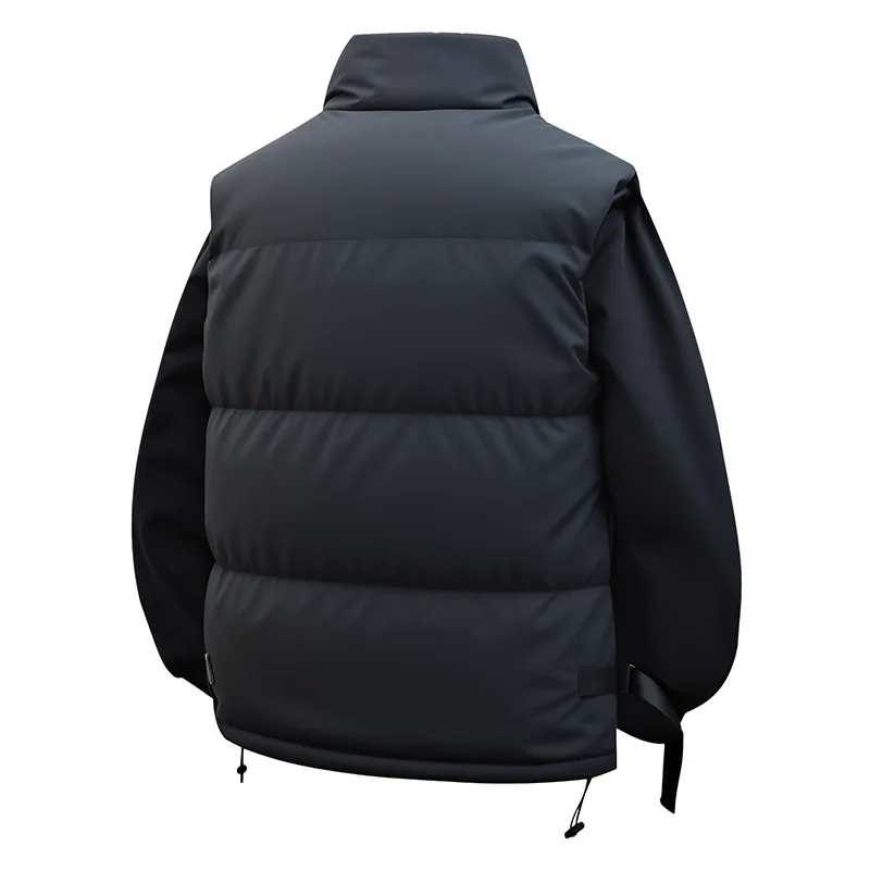 Men's Cotton-Padded Waistcoat with Three-Dimensional Large Capacity Pockets Outdoor Sports Jacket Suitable for Both Sides