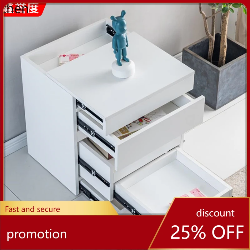 ZML new simple hidden compartment bedside table with hidden dark layer drawer bedroom smart insurance storage middle cabinet