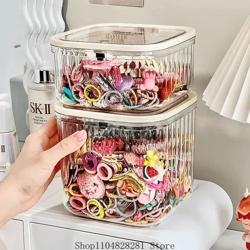 صندوق تخزين إكسسوارات شعر الأطفال، ربطات شعر للأطفال، مشابك شعر للفتيات، أربطة مرنة، مجوهرات، صندوق صغير، مادة بلاستيكية