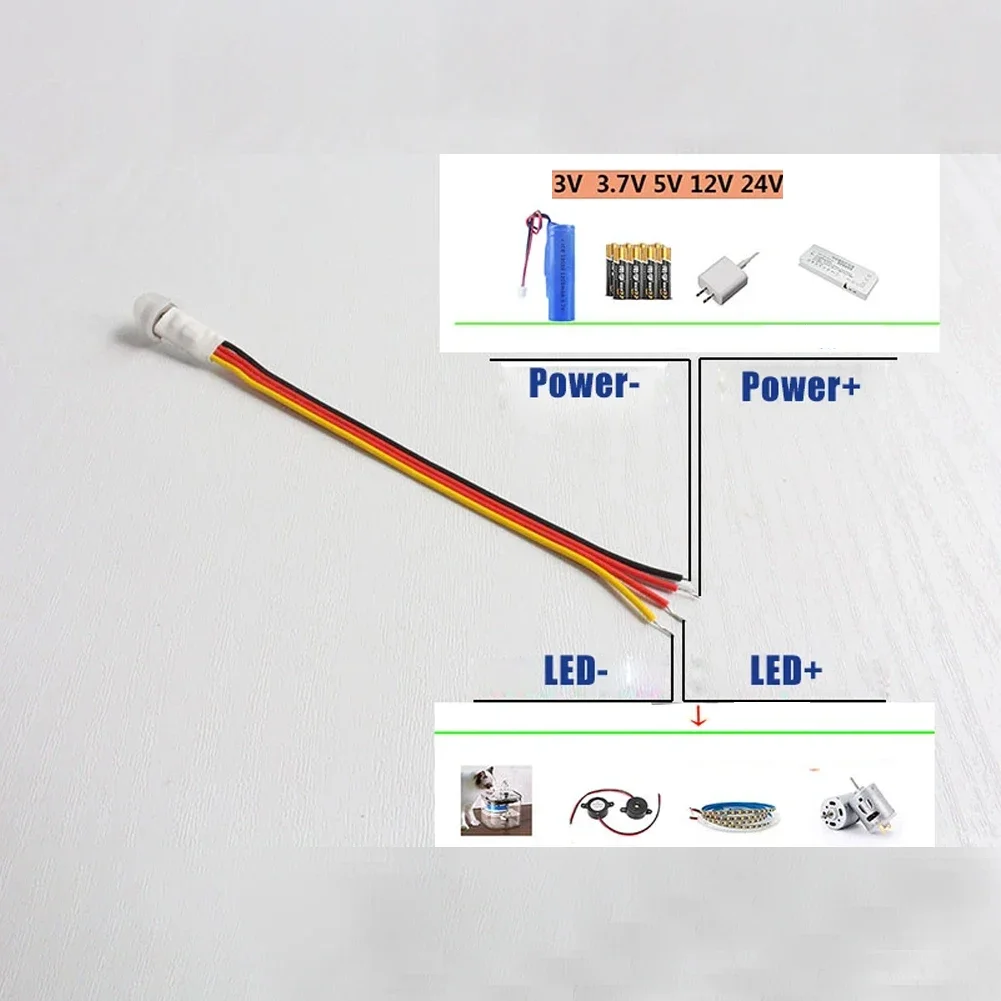 Détecteur de mouvement infrarouge pour bande LED, détecteur automatique, technologie PIR, distance 0 m-8 m, 3V, 3.7V, 5V, 12V, 24V, 1 pièce