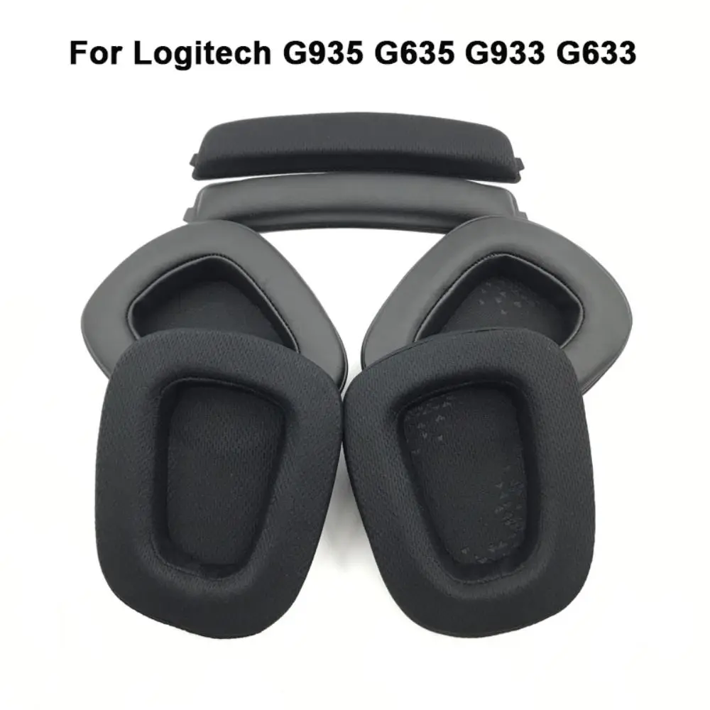 1 Pair Replacement Ear Pads Gaming Headphone Foam Sponge Ear Cushion Cover Accessories for Logitech G935 G635 G933 G633