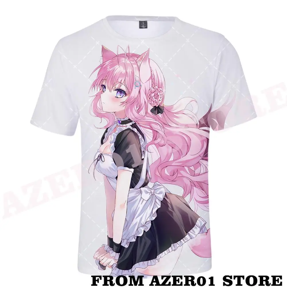 Hololive vtuberhakui koyori merch tシャツ,男性用/女性用ストリートウェア,春夏tシャツ