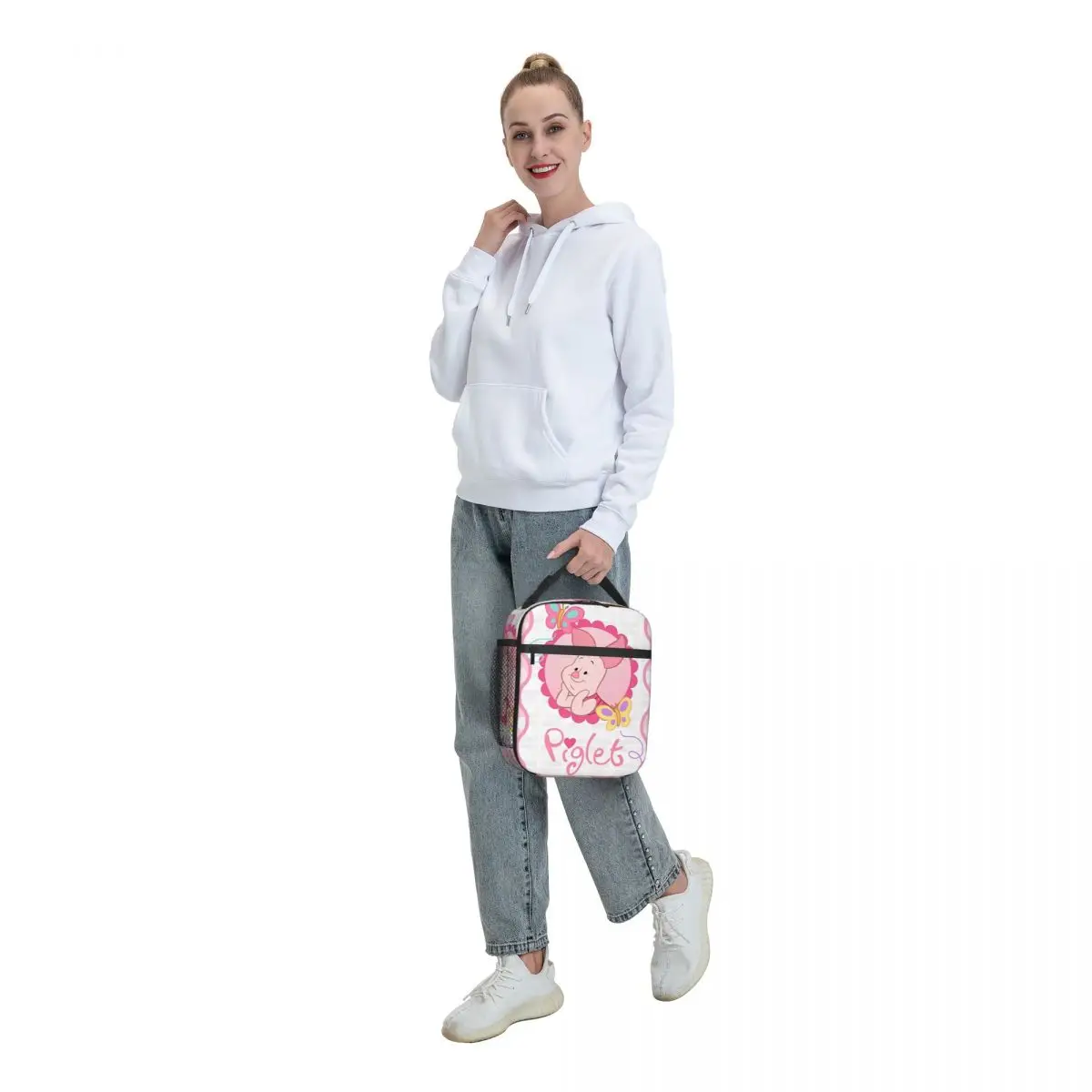 Cute Piglet Winnie The Pooh Insulated Lunch Bag Cooler Bag Reusable Lunch Container Large Tote Lunch Box Food Handbags Outdoor