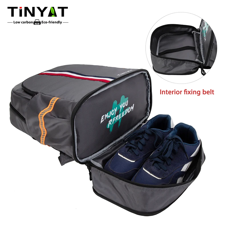 Tinyat Durable Casual Foldable Commute Schoolbags Fit 15.6 Inch Laptops With Multiple Pockets, Large Capacity Waterproof Outdoor