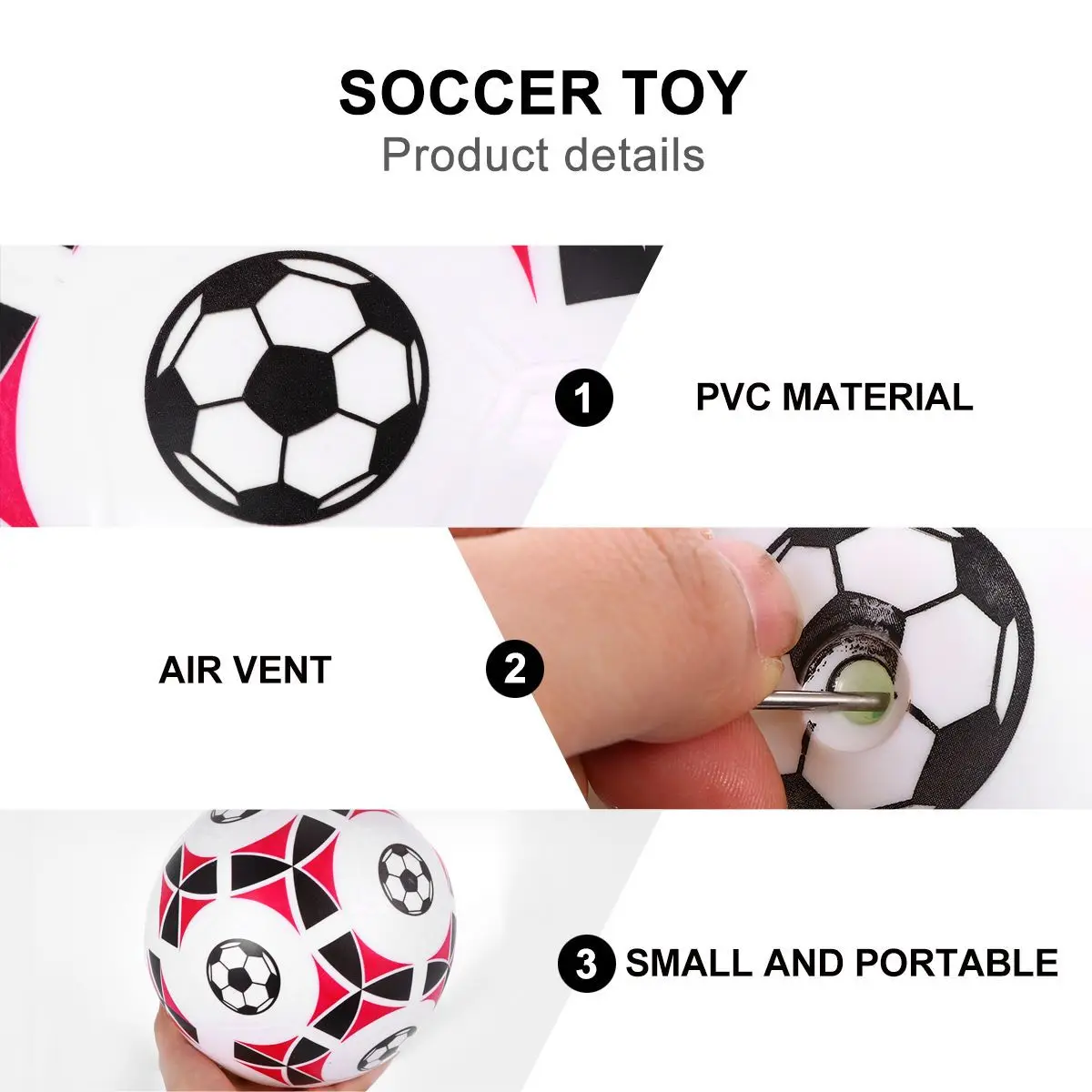 Kindergarten 8,5 Zoll aufblasbarer Ball, leicht, lustig, Outdoor-Fußball, Fußball, Strand, PVC, aufblasbarer Ball, Fußballspielzeug