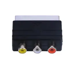New High Quality Adapter SCART Male Plug To 3 RCA Female Audio Video Accessories Cable Adapter SCART Converter