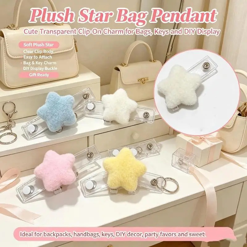 Creative Angel Wings Bag Pendant Cute Cartoon Heart Keychain Sweet Girl DIY Display Buckle Bag Accessories Girls Handmade Gifts