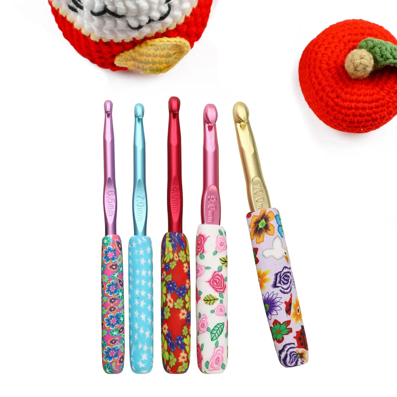 5cs Aluminum Crochet Kitting Weaving Craft Yarn Tool Accessories