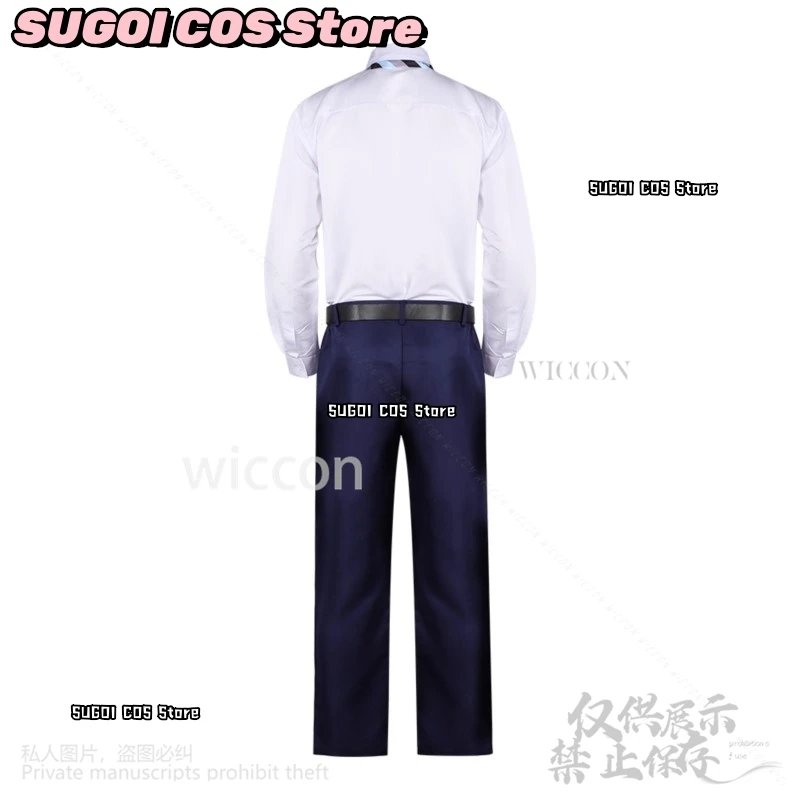 Anime Film Fureru Cosplay Ryo Sobue Costume Camicia Bianca Cravatta Pantaloni Neri Kawaii Gioco di Ruolo Parrucche Uniforme Set Completo Cos Gioco di Ruolo