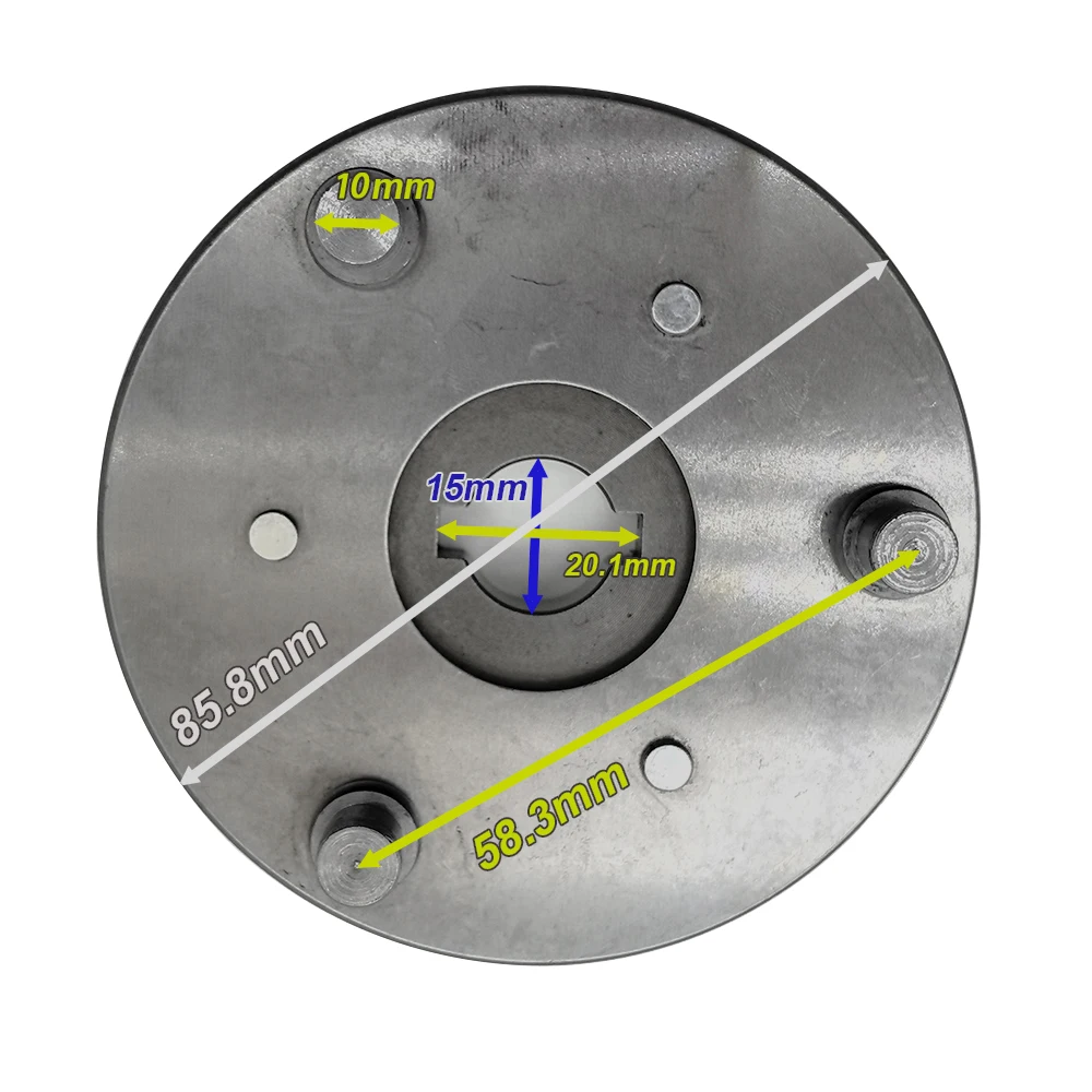 Double D-shape Clutch 85.8MM Folding Bicycle One-Way Clutch Electric Bike Gear Bracket, Aperture: 15mm, Pin diameter: 10mm