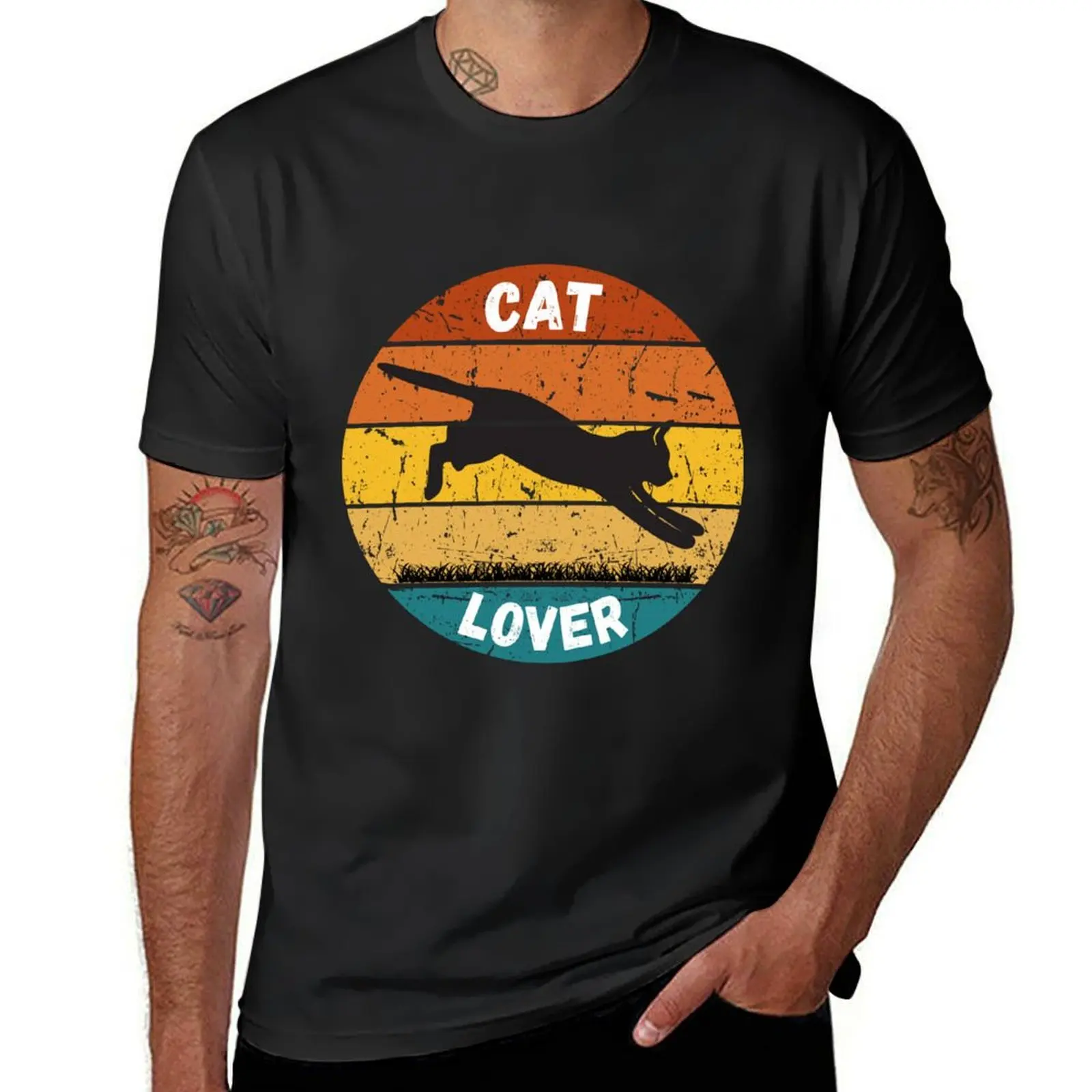 Cat lover T-Shirt boys animal print blacks aesthetic clothes summer clothes men t shirts