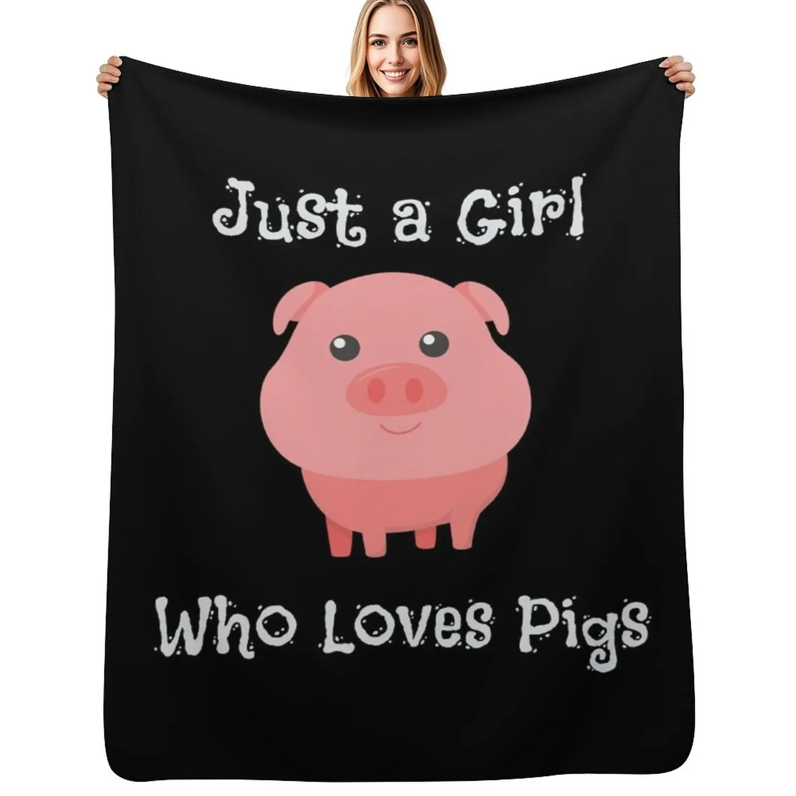 Just a Girl Who Loves Pigs Cute Baby Pig Piglet Throw Blanket Luxury Designer Decoratives Flannels Beautifuls Blankets