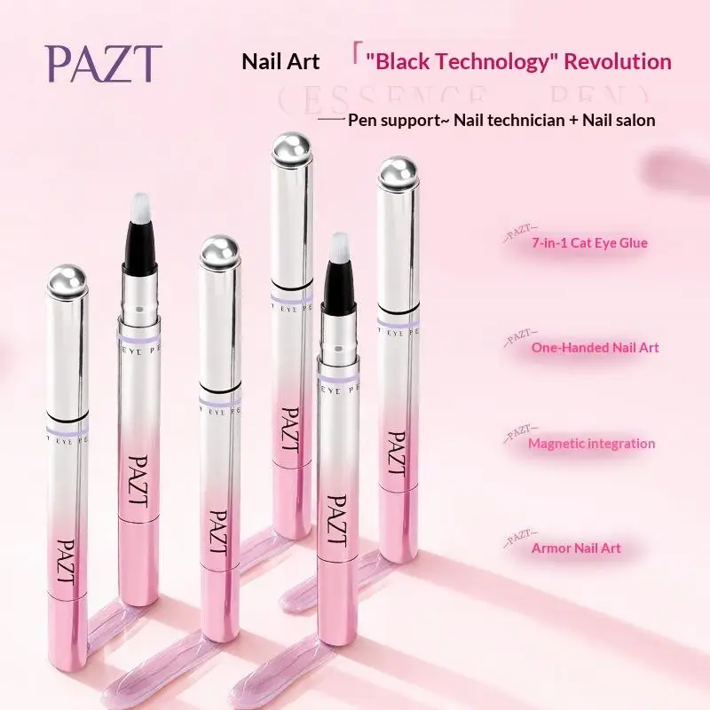Multifunctional Lazy Cat Eye Nail Art Gel Pen With Magnetic Ball Natural Nail Makeup Design Tool