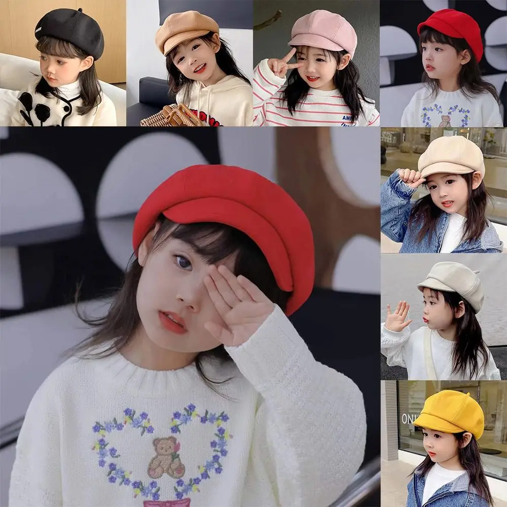 Vintage Woolen Baby Beret Hat Warm Cute Kids Berets Soft Children Newsboy Cap Boys Girls