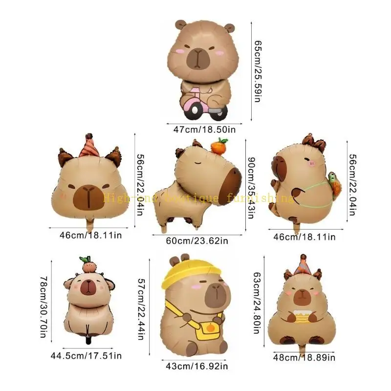 L9NB 10pcs بالونات Capybara جميلة مثالية لأعياد ميلاد الأطفال أو تجمعات عائلية مصنوعة من مواد عالية الجودة