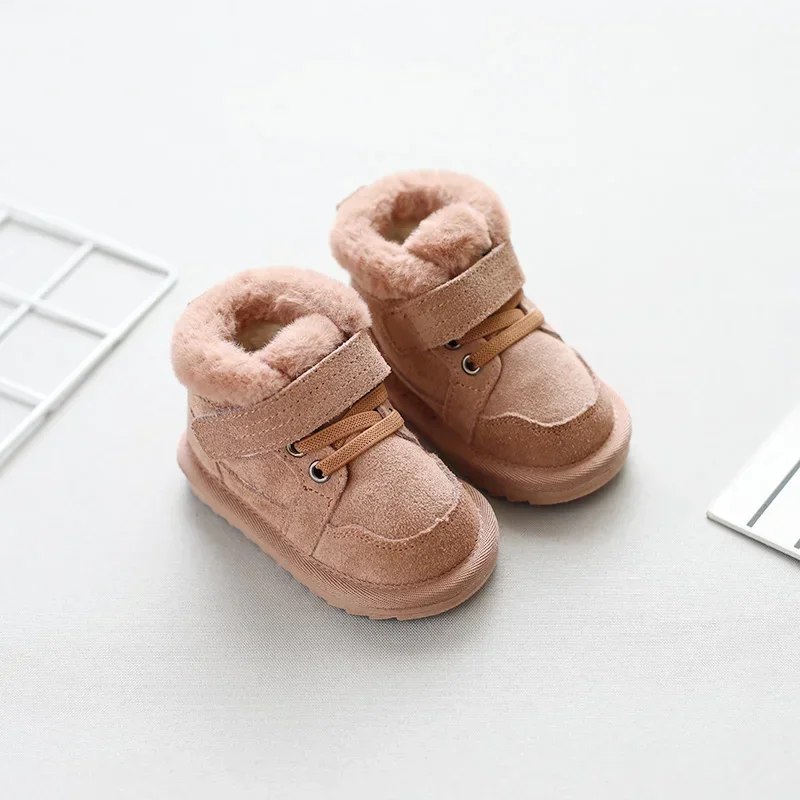 Baby Girls Boys Snow Boots Autumn Winter Warm Plush Children Cotton-padded Shoes Anti-Slippery Toddler Shoes Kids Casual Boots