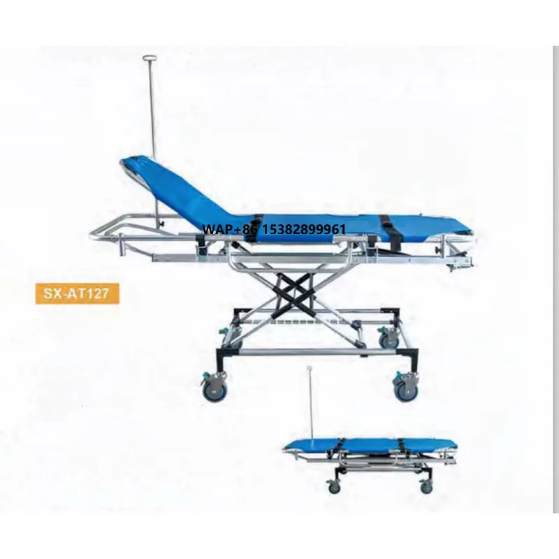

Medical Emergency Folding Stainless Steel Stretcher Trolley With Wheels