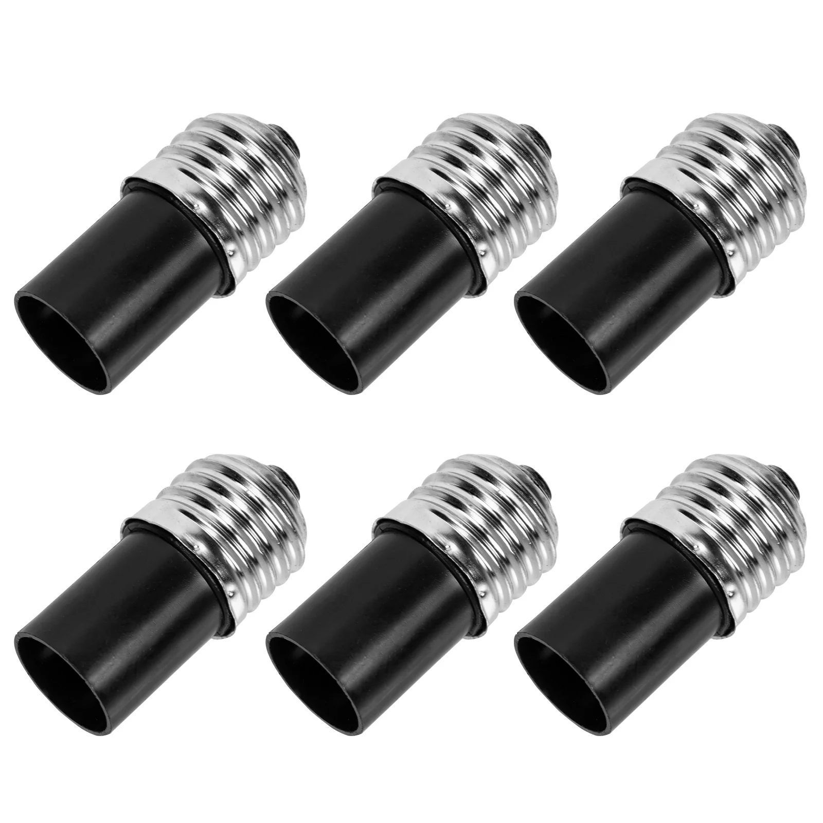 

6Pcs E27 to E12 Light Base Adapter Iron Nickel-Plated Pbt Corrosion Resistant Wear Resistant for Office Garages Hallways