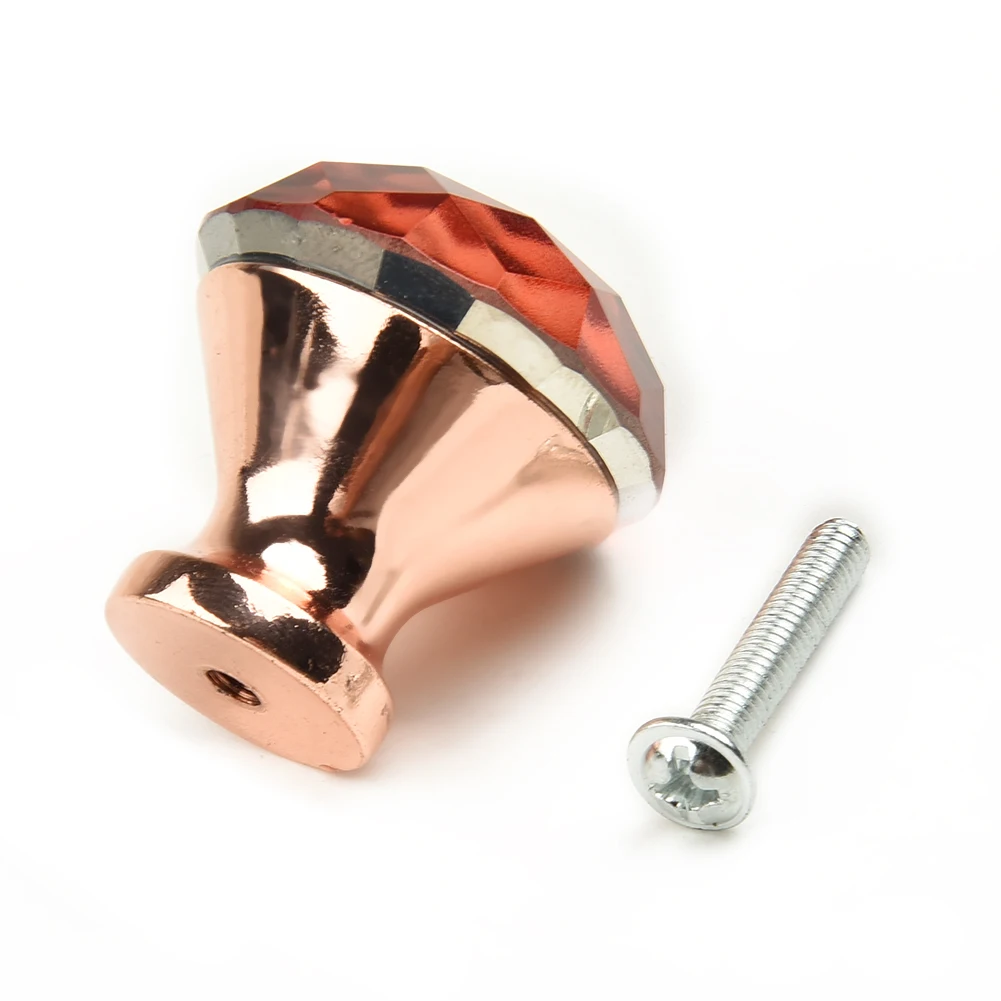 Handle Door Drawer Knob Pull home Rhinestone Rose Gold Stylish Wardrobe Cabinet Cupboard Practical High Quality