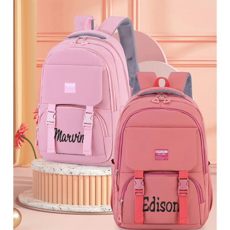 New Buckle Backpack For Women, Middle And High School Students, Personalized Name, Simple And Casual Computer Backpack