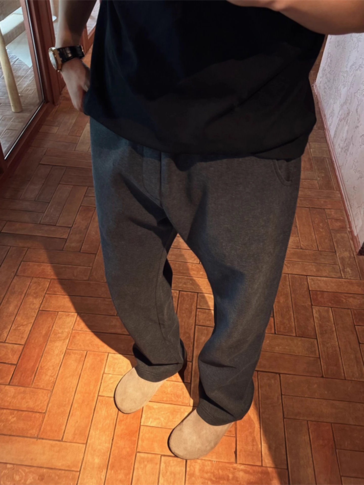 

Heavyweight ey Fitn Sweatpants Men's American Straight Leg Knife Pants Cleanfit Casual Sport Trousers Spring Faion