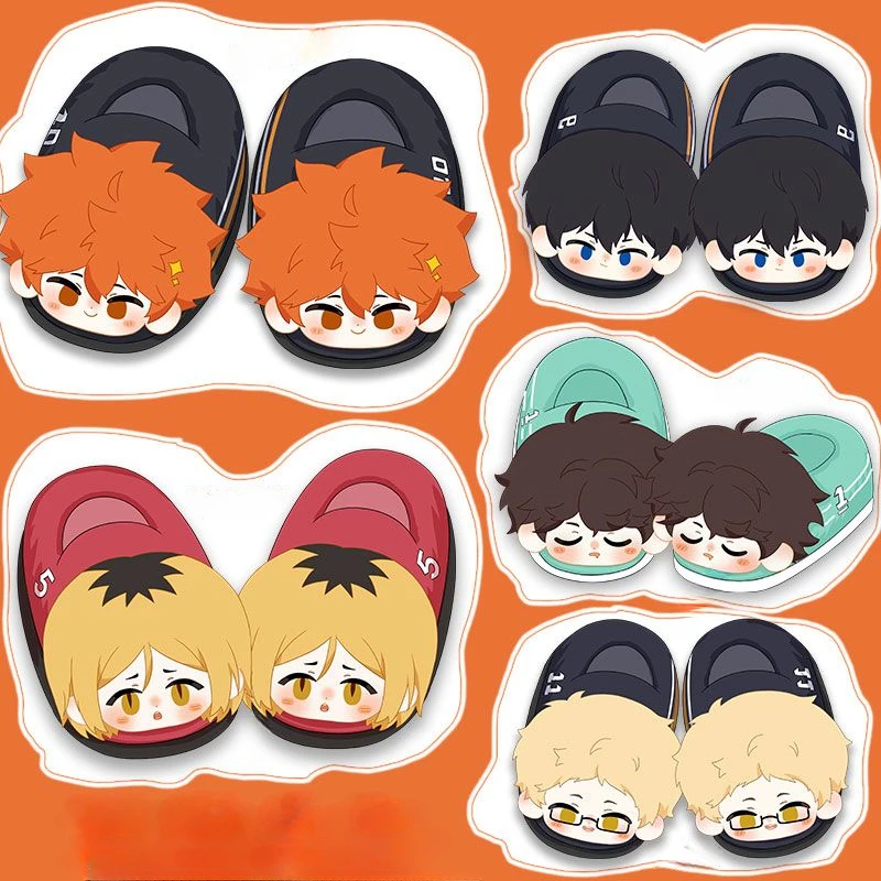 

Cartoon Couple Haikyuu Cotton Slippers Hinata Shoyo Cosplay Shoes Kageyama Tobio Super Soft Slipper Child Student Birthday Gift