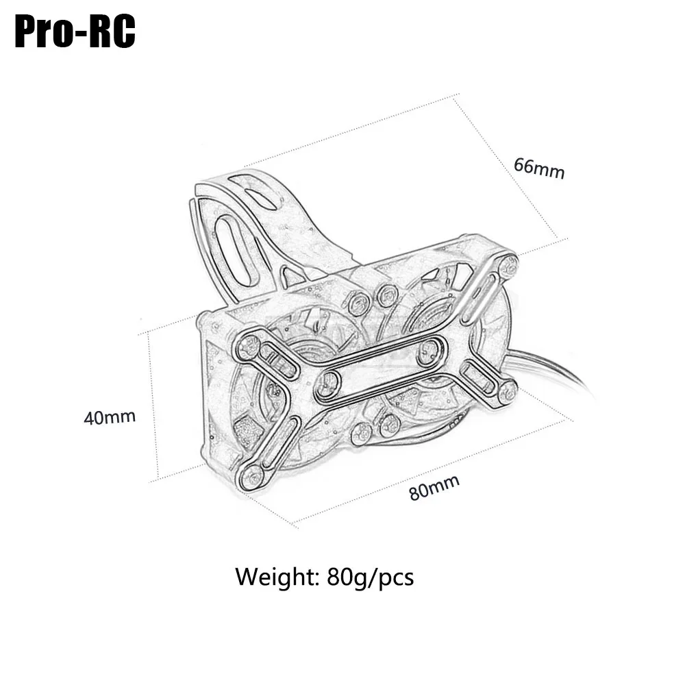 1Set 4985 / 1717 Penutup Kipas Pendingin Motor Pendingin Paduan Aluminium & Plastik untuk TRAXXAS 1/5 X-MAXX XMaxx 6S 8S ARRMA 6S 8S