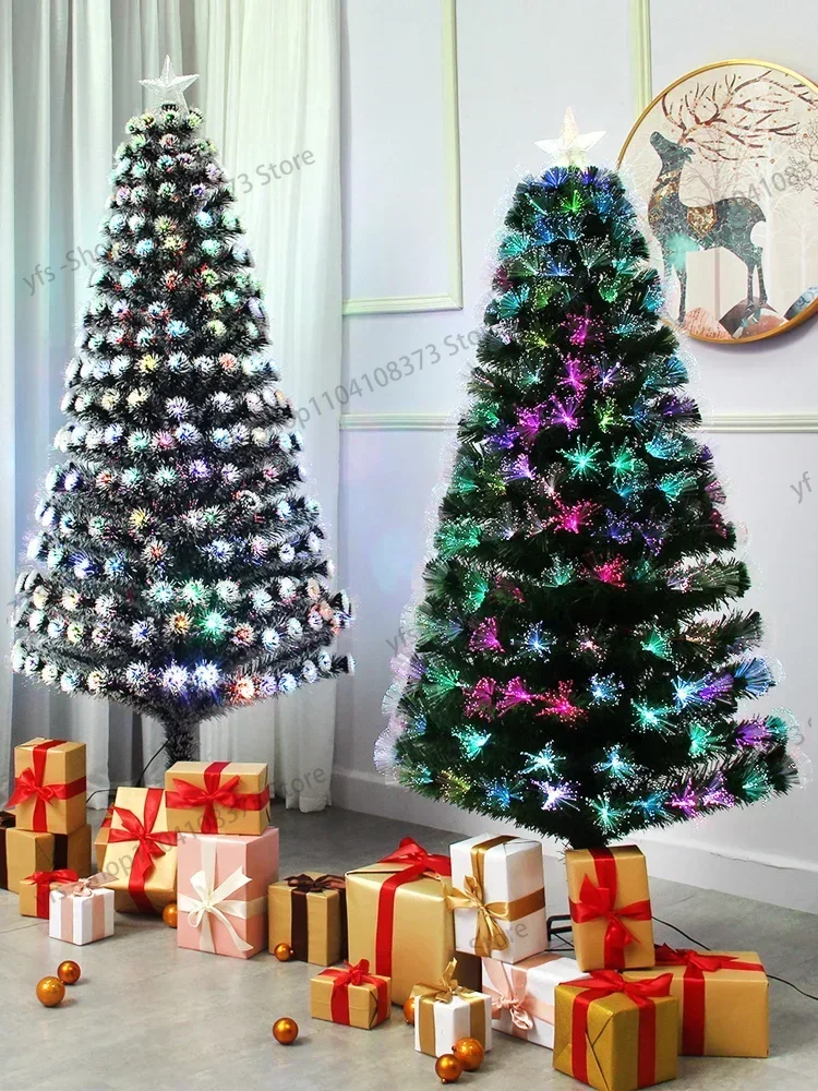 

Christmas colorful fiber optic tree encryption Christmas package window luminous display holiday decorations gift scene home