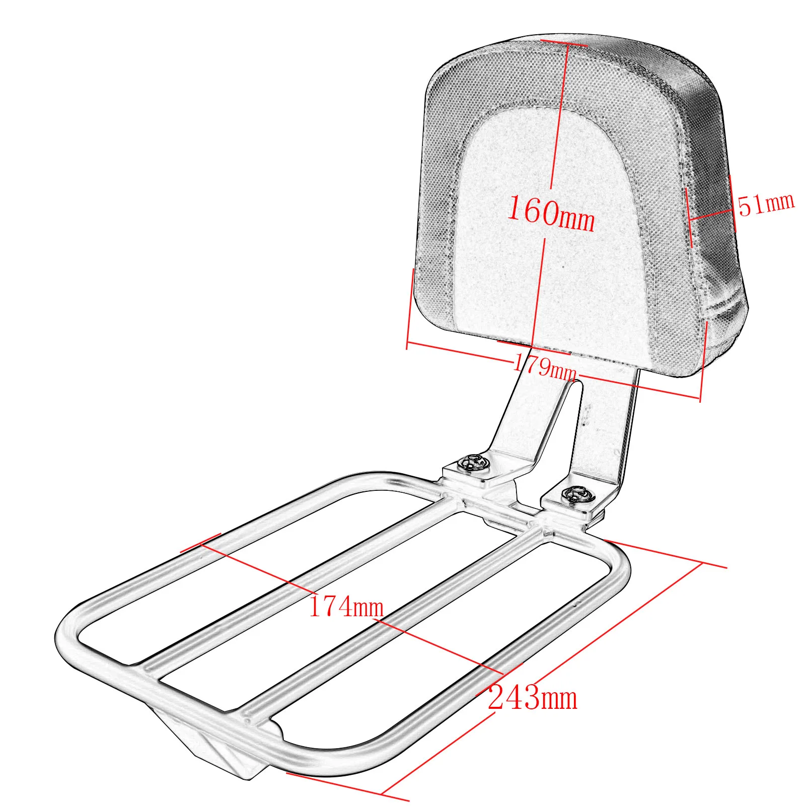 EN650 VN650 Rear Rider Seat Luggage Rack For Kawasaki Vulcan S 650 S650 2015-2024 2023 Motorcycle Sissy Bar Backrest Accessories