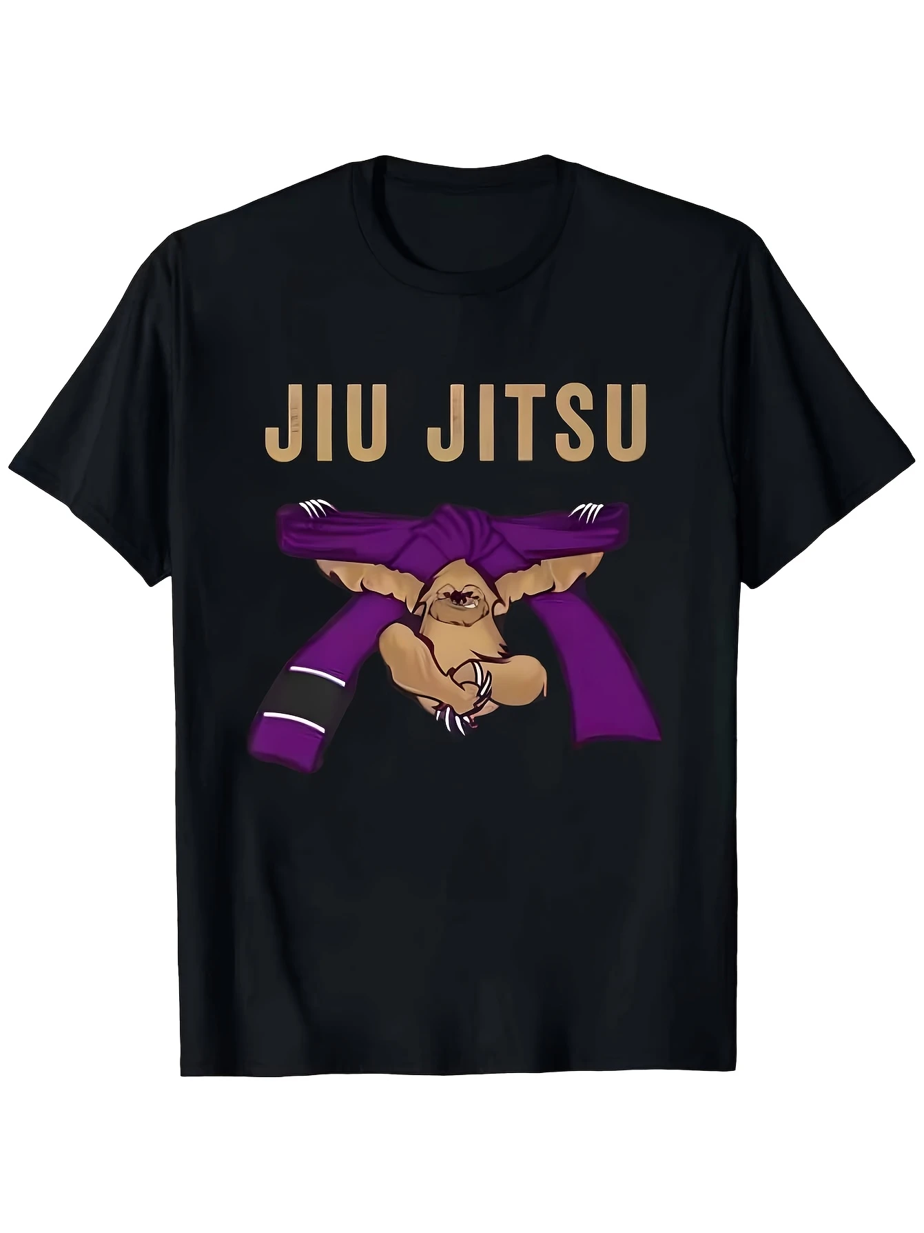 Jiu-Jitsu Sloth T-Shirt – Cool Purple Belt Graphic Tee (Casual Style)  Unisex Streetwear Shirt  vintage t shirt  mens t shirts