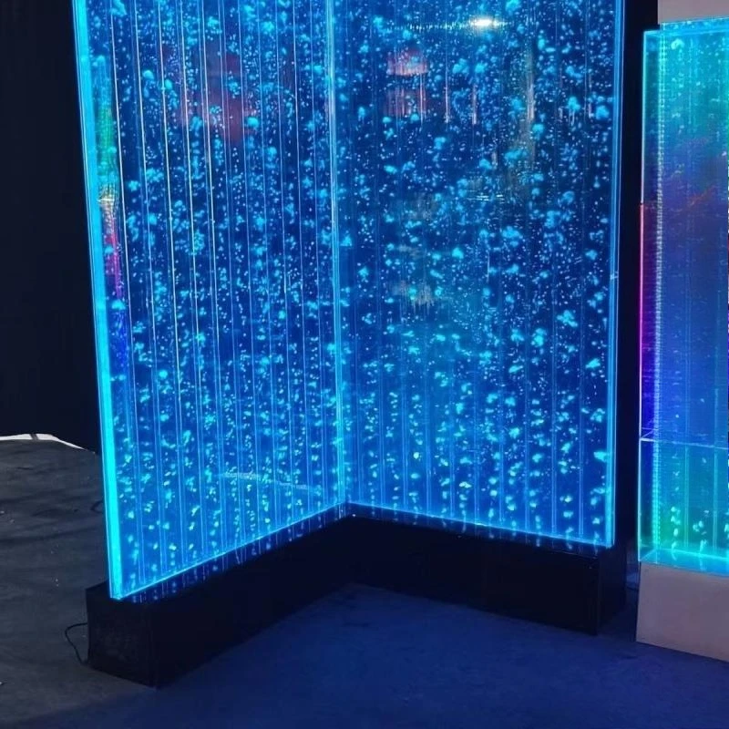 Living room water curtain wall dynamic screen barrier glass running water bubble partition wall