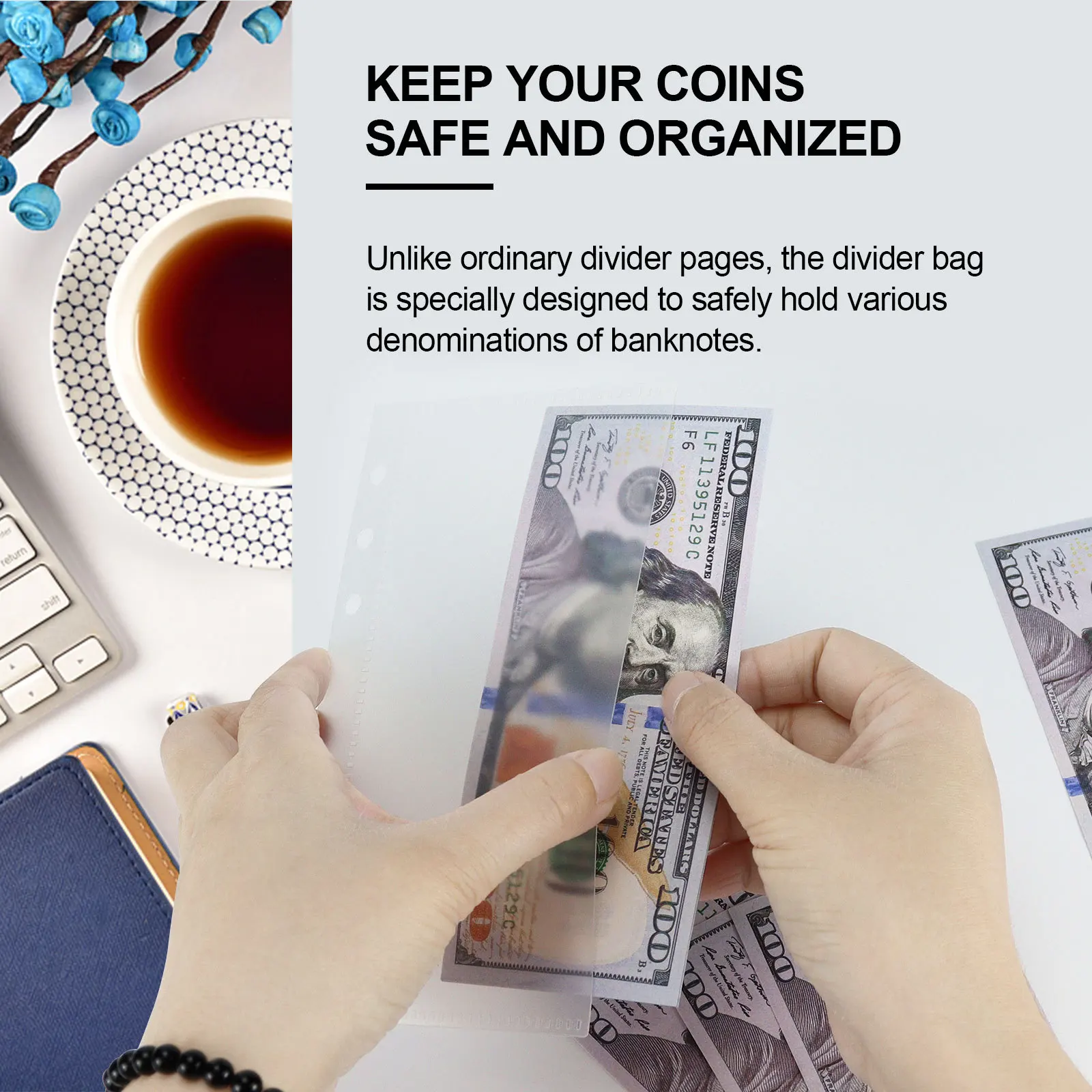 SKYSONIC A6/A7 5 teile/paket Binder Devider Tasche PP Separator Seiten Budget Buch Lose Blatt Ring Bargeld banknote Halter Organizer – Detail 30