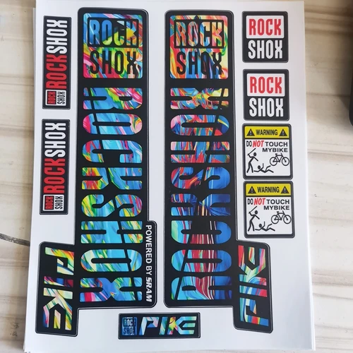 Pegatina de horquilla delantera para bicicleta de montaña, calcomanía impermeable que cambia de Color para bicicleta, amortiguador de impacto frontal, calcomanía de horquillas Pike Sram, 2 uds.