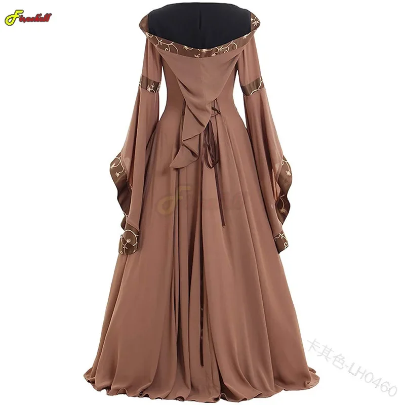 Donne Steampunk abito medievale rinascimentale gotico Costume Cosplay con cappuccio abito lungo donna Retro Fancy Clothes Halloween 5XL