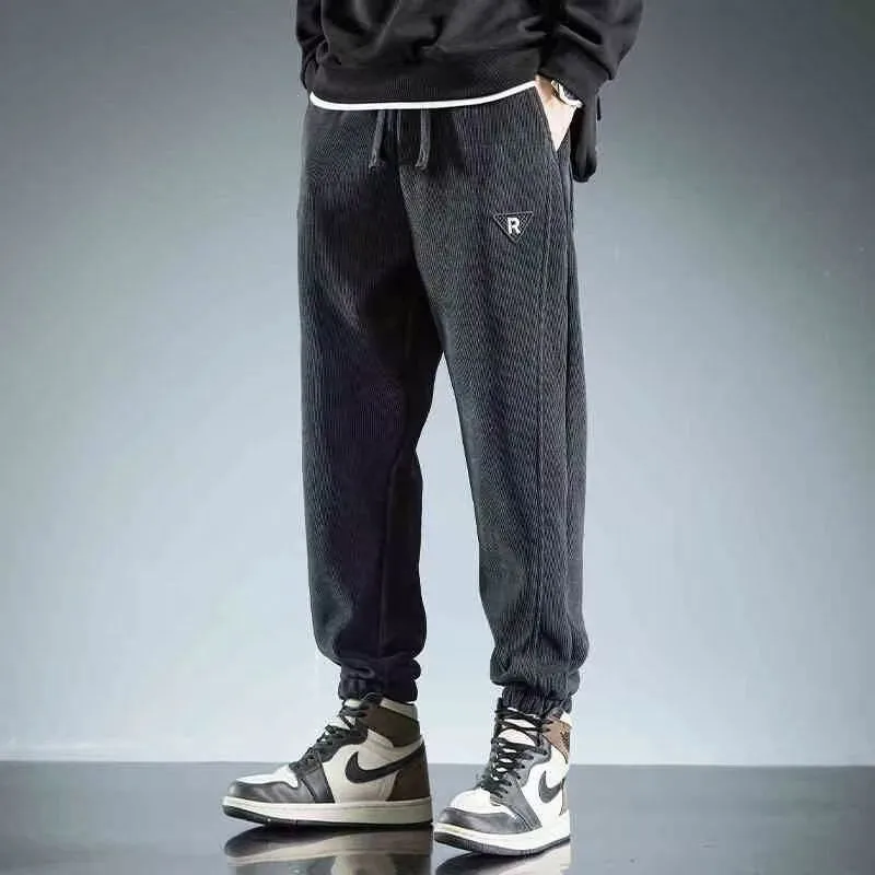 

Men's Thiened Fce Corduroy Sweatpants Dstring Casual Trousers Autumn Winter New Sle Loose Fit Long Pants Polyester ...