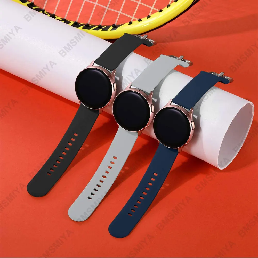 1PCS 20mm Watch Band for Samsung Galaxy Watch Active 2 44mm 40mm Silicone Strap for Garmin Vivoactive 3 Forerunner 245 645 Music