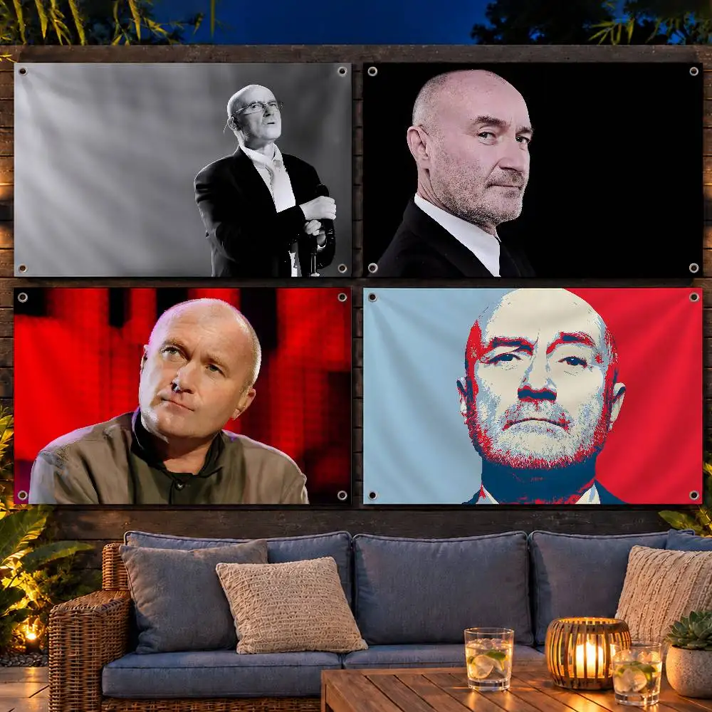 Classic Singer Phil Collins Flag Banner Tapestry For Party Outdoor Garden Yard Home Decor