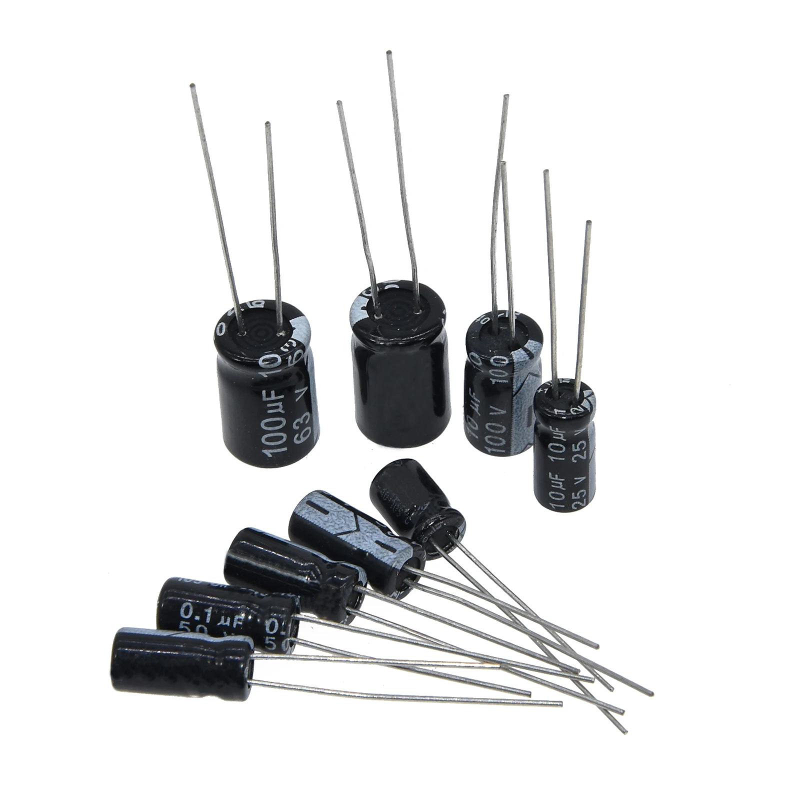 10pcs Electrolytic Capacitor 0.1uf 0.22 1 2 10 22 100 220 330 560 680 1500 2200 3300 220UF 10V 16/25/50/63/100/400/450V