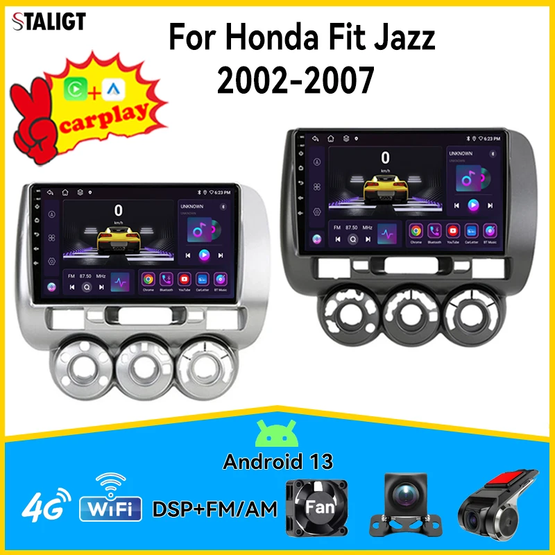 

2Din Stereo Radio Car Multimedia Automotive For Honda Fit Jazz 2002-2007 Auto Radio FM AM GPS WIFI Video Player Car Play Auto