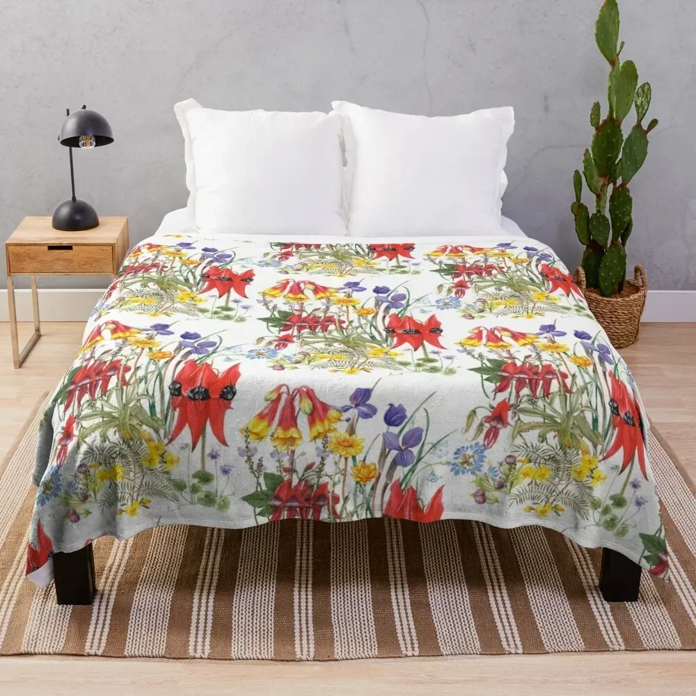 

Australian Wildflowers Throw Blanket No Pilling Soft Warm Blanket for Bed