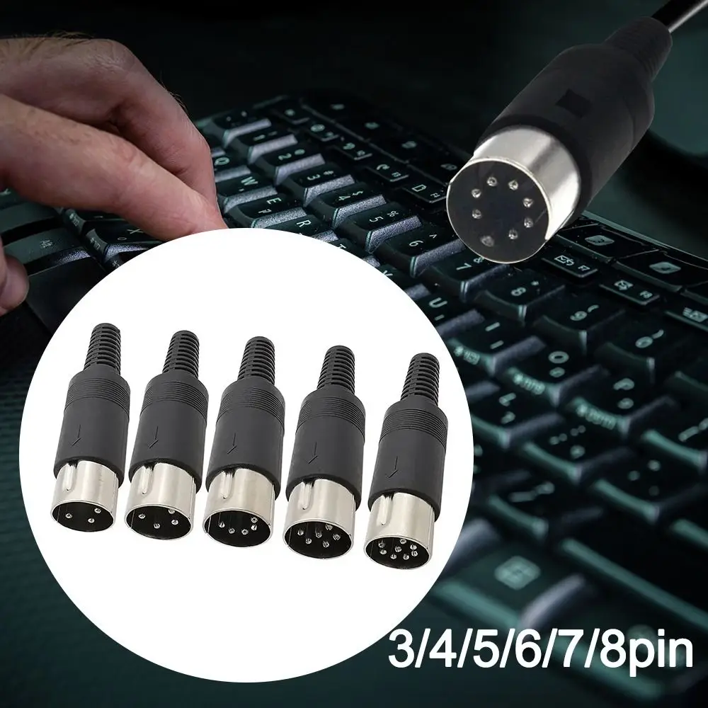 3pin 4pin 5pin 6pin 7pin 8 Pin DIN Male Female Plug Chassis Cable Mount With Plastic Handle DIN Connector MIDI Power Source Plug