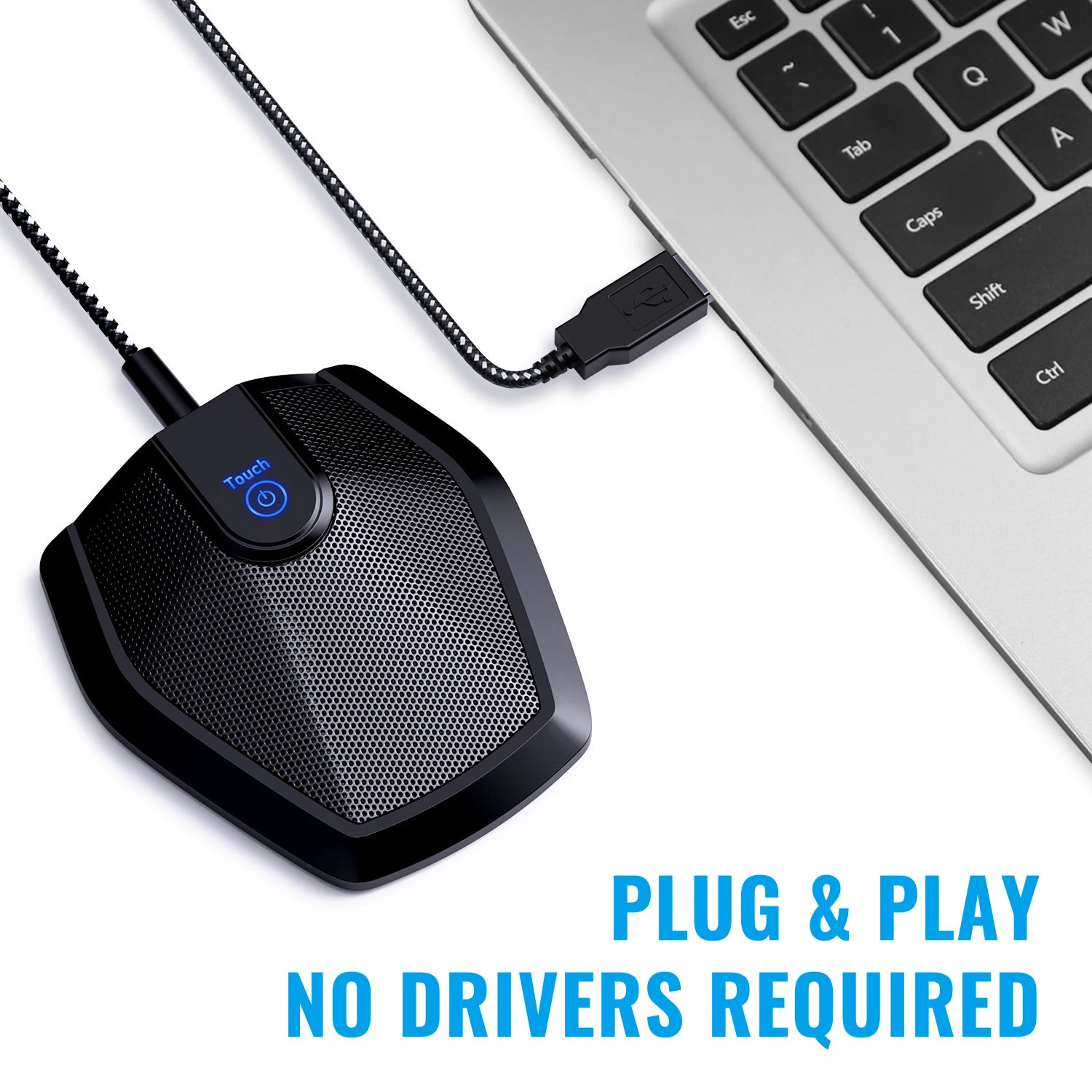 ميكروفون USB للمؤتمرات، ميكروفون للكمبيوتر متعدد الاتجاهات لمؤتمرات الفيديو والتسجيل والسكايب والفئة عبر الإنترنت ومراسل المحكمة #5