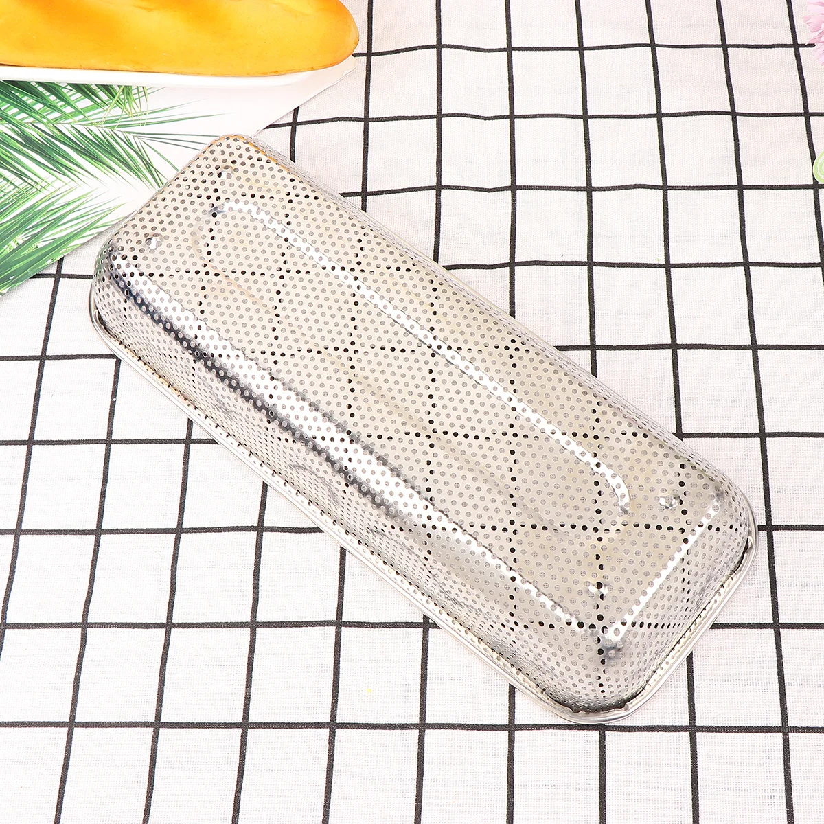 

Stainless Steel Drain Basket Silver S Size Practical Multi-Function Rice Sieve Fruit Vegetable Storage Basket for Kitchen